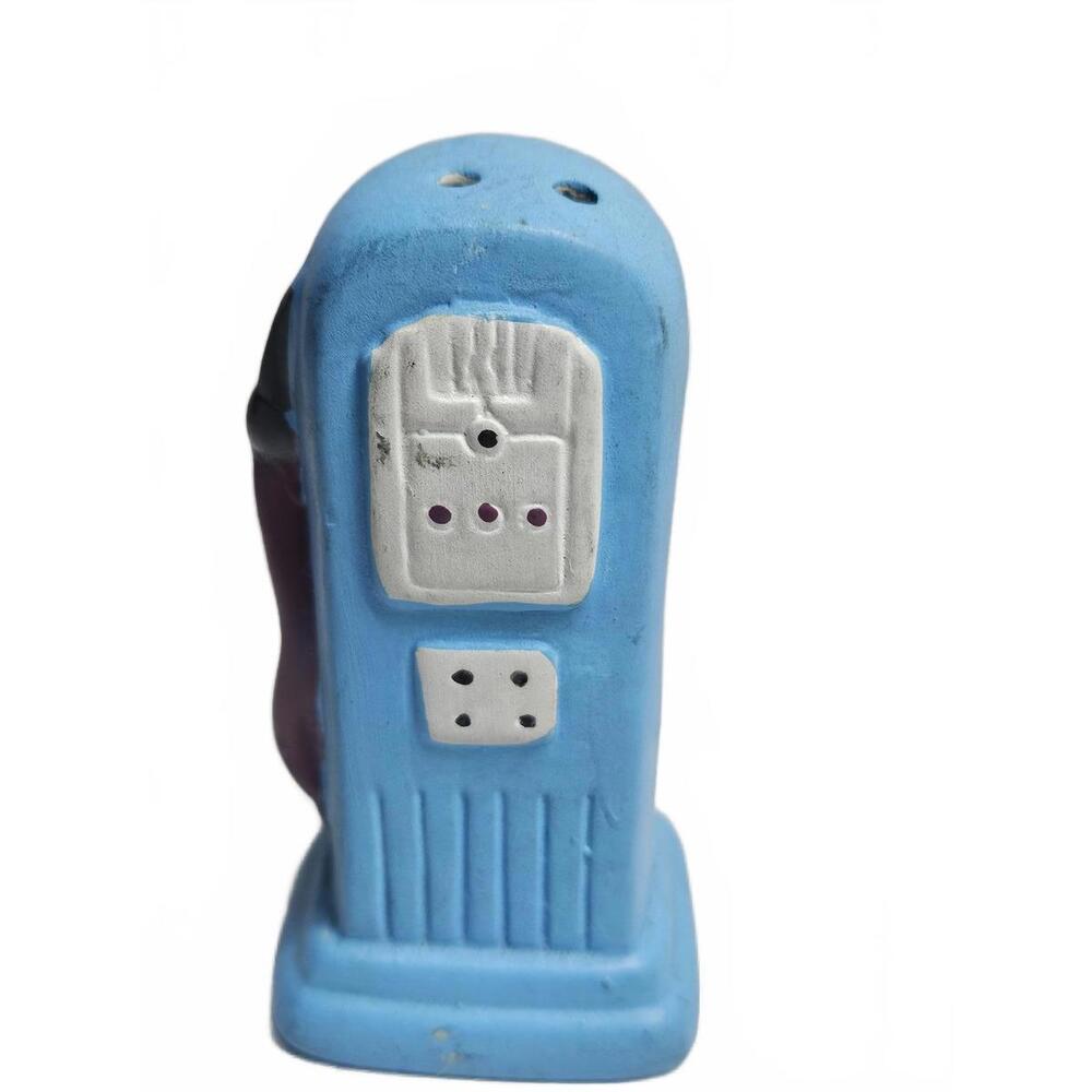 Vintage Blue Gas Pump Salt Shaker Kitschy Retro Kitchen Decor